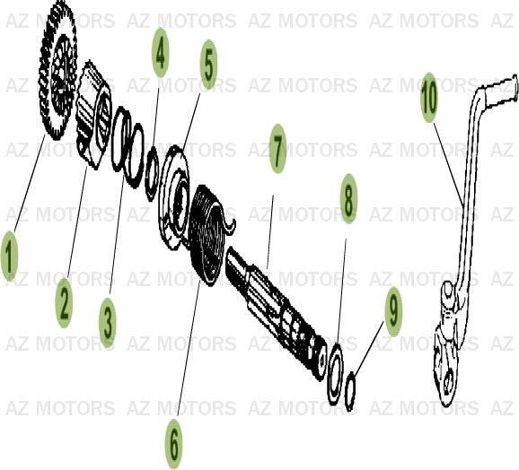 Kick Starter AZMOTORS PiÃ¨ces Beta RR 50 - 2013-2012