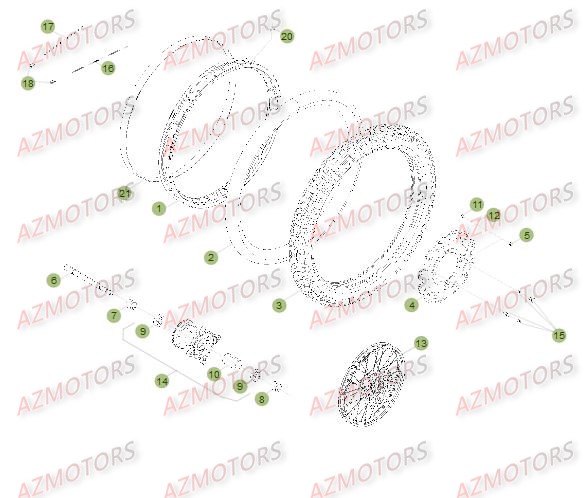 Roue Avant Du No Serie 472 A 99999 AZMOTORS PiÃ¨ces Beta RR 50 - 2013-2012