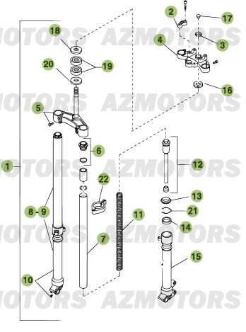Fourche AZMOTORS PiÃ¨ces Beta RR 50 - 2011-2010