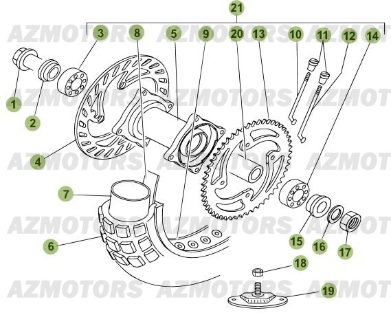 Roue Arriere AZMOTORS PiÃ¨ces Beta RR 50 - 2011-2010