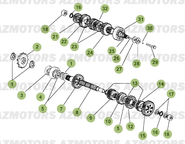 Boite A Vitesses Du N Serie 100001 A 100342 AZMOTORS PiÃ¨ces Beta 50 RR FACTORY - 2013-2012