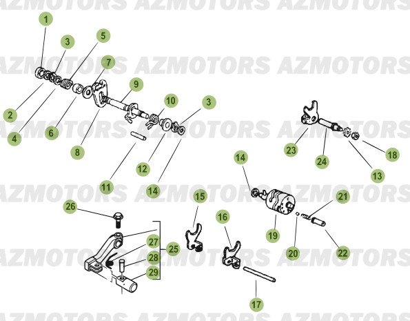 Commande Boite A Vitesses AZMOTORS PiÃ¨ces Beta 50 RR FACTORY - 2013-2012
