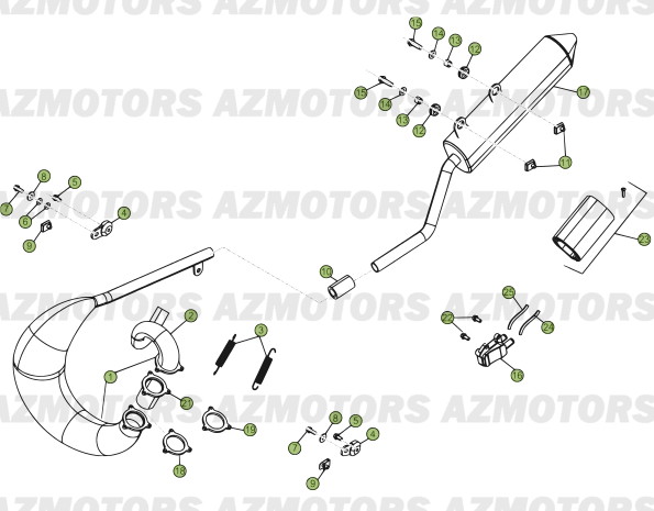 Echappement AZMOTORS PiÃ¨ces Beta 50 RR FACTORY - 2013-2012