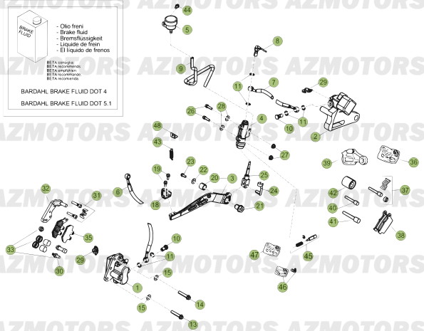 PASTILLES PINCE 25.03067/73 - BETA pour FREINS de 50-RRFAC-13-12