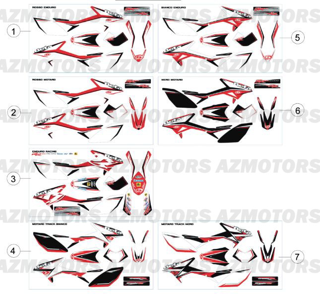 Kit Stickers AZMOTORS PiÃ¨ces Beta 50 RR FACTORY - 2013-2012