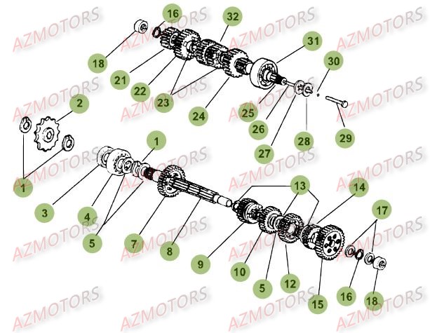 Boite A Vitesses Du No Serie 100001 A 100342 AZMOTORS PiÃ¨ces Beta 50 RR FACTORY - 2015-2014