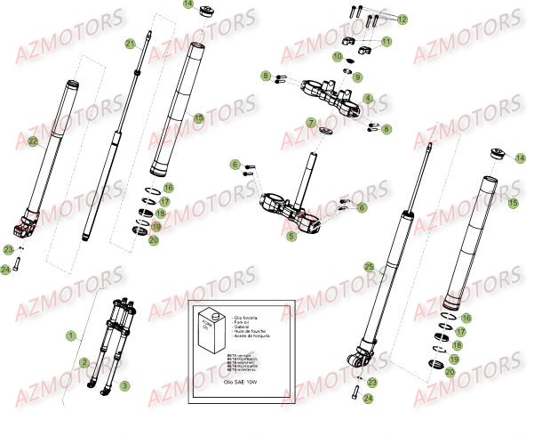 Fourche Du No Serie 100001 A 100236 AZMOTORS PiÃ¨ces Beta 50 RR FACTORY - 2015-2014