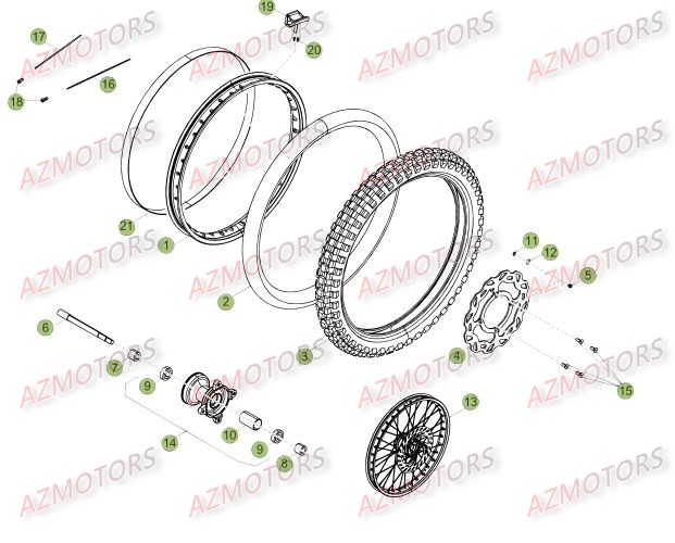Roue Avant Du No Serie 100001 A 100343 AZMOTORS PiÃ¨ces Beta 50 RR FACTORY - 2015-2014