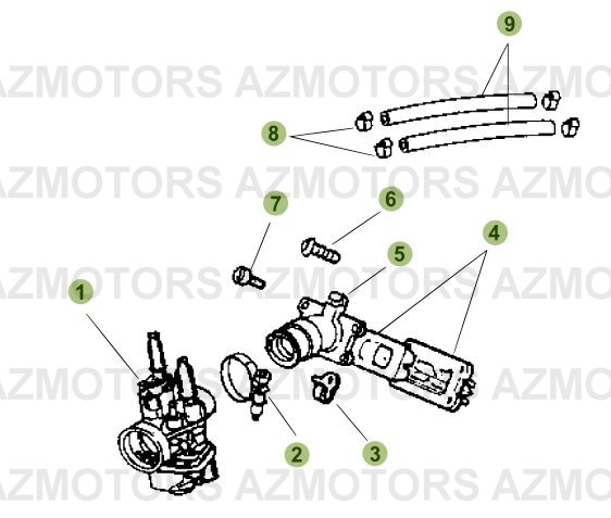 Carburateur AZMOTORS PiÃ¨ces Beta 50 RR RACING - 2007-2005