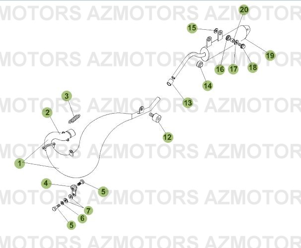 Echappement AZMOTORS PiÃ¨ces Beta 50 RR RACING - 2007-2005