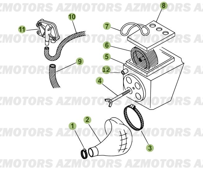 Boitier Du Filtre AZMOTORS PiÃ¨ces Beta 50 RR FACTORY - 2008