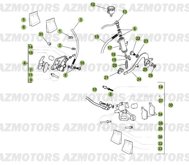 PASTILLES PINCE 25.03067/73 - BETA pour FREINS de 50-RRRAC-08