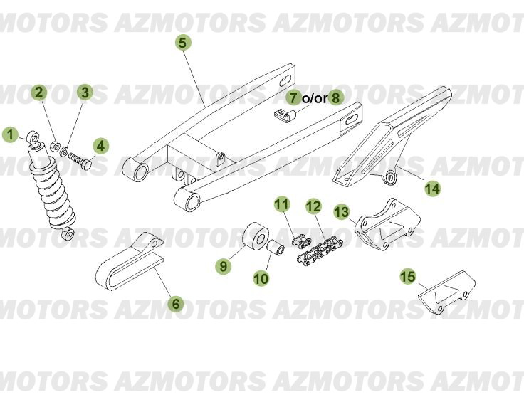 Suspension Arriere 2 AZMOTORS PiÃ¨ces Beta 50 RR FACTORY - 2008