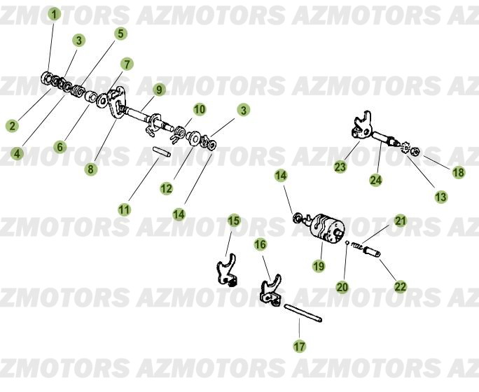 Commande Boite A Vitesses AZMOTORS PiÃ¨ces Beta 50 RR FACTORY - 2010-2011