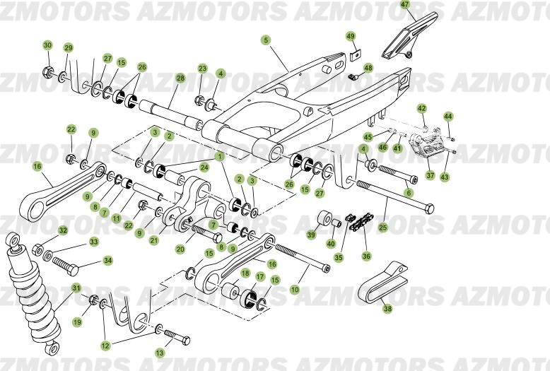 Suspension Arriere AZMOTORS PiÃ¨ces Beta 50 RR FACTORY - 2010-2011