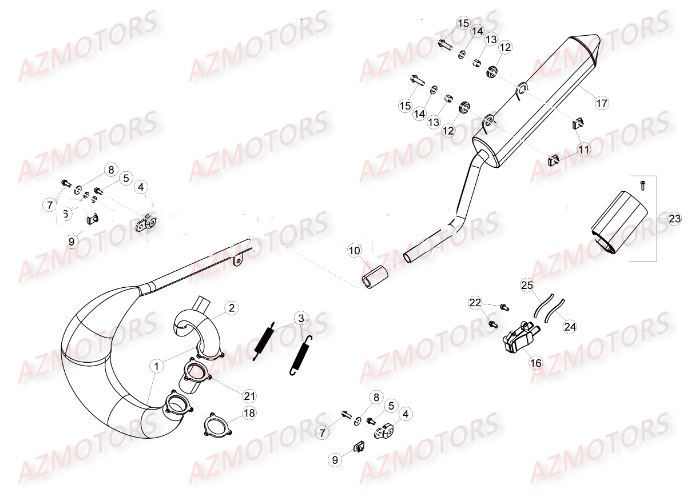 Echappement AZMOTORS PiÃ¨ces Beta 50 RR RACING - 2016