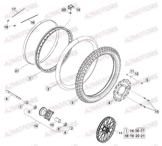 Roue Avant AZMOTORS PiÃ¨ces Beta 50 RR RACING - 2016