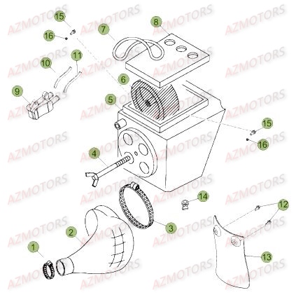 Boitier Du Filtre AZMOTORS PiÃ¨ces Beta 50 RR RACING - 2017
