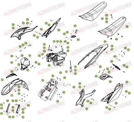 PROTECTION TIGE - KIT BLACK - BETA pour CARENAGES de 50-RRRACING-17