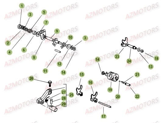 Commandes Boite A Vitesses AZMOTORS PiÃ¨ces Beta 50 RR RACING - 2017