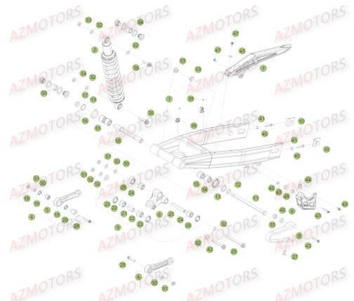 Suspension Arriere AZMOTORS PiÃ¨ces Beta 50 RR RACING - 2017
