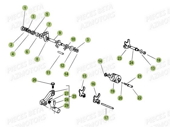 Selecteur De Vitesses AZMOTORS Pieces Beta 50 RR RACING - 2018
