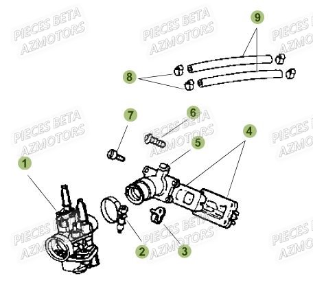 Carburateur AZMOTORS Pieces Beta 50 RR RACING - 2019