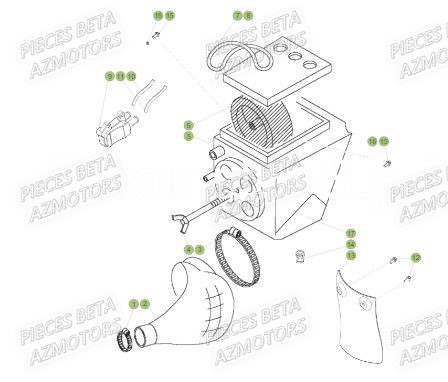 Filtre A Air AZMOTORS Pieces Beta 50 RR RACING - 2019