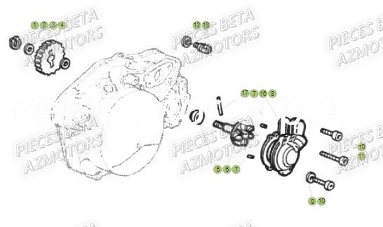 Pompe A Eau AZMOTORS Pieces Beta 50 RR RACING - 2019