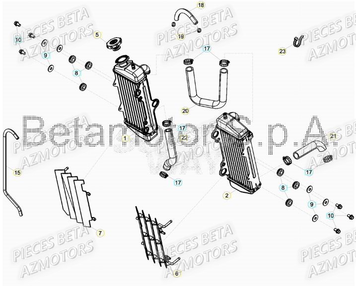 Radiateur AZMOTORS Pieces Beta 50 RR RACING - 2019