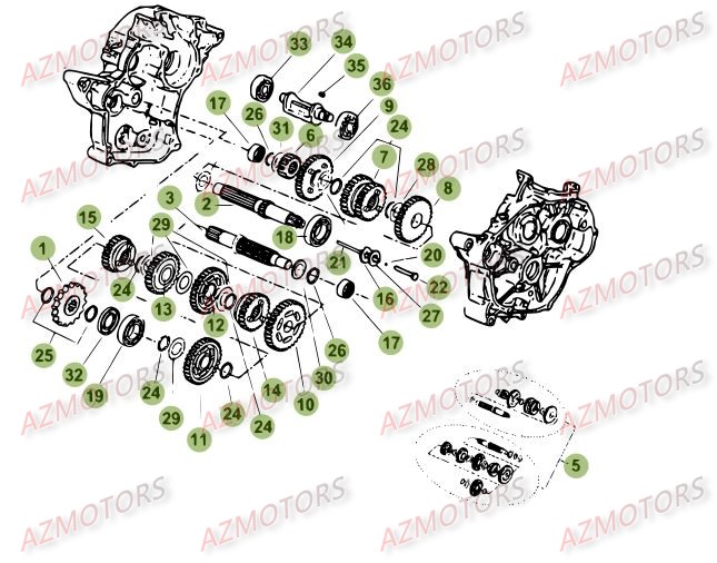 Boite A Vitesses AZMOTORS PiÃ¨ces Beta RR 50 SPORT - 2015-2014