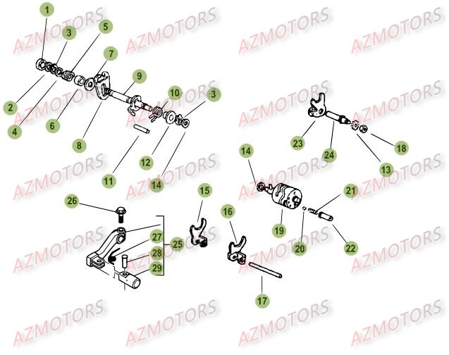 Commande Boite A Vitesses AZMOTORS PiÃ¨ces Beta RR 50 SPORT - 2015-2014