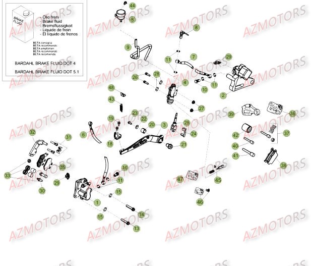 PASTILLES PINCE 25.03067/73 - BETA pour FREINS de 50-RRSPORT-15