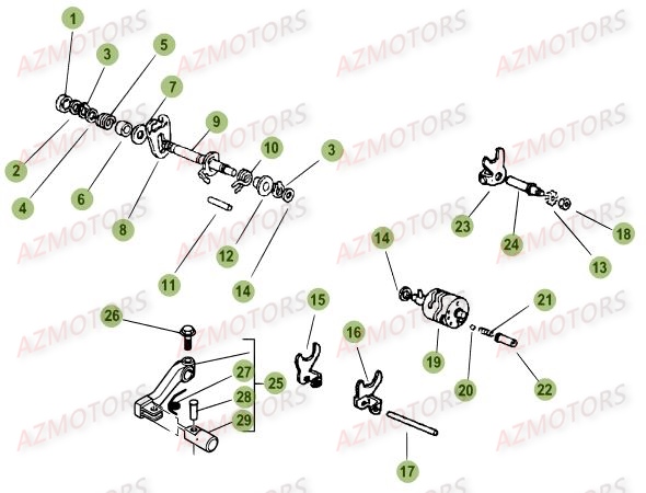 Commande Boite A Vitesses AZMOTORS PiÃ¨ces Beta RR 50 SPORT - 2016