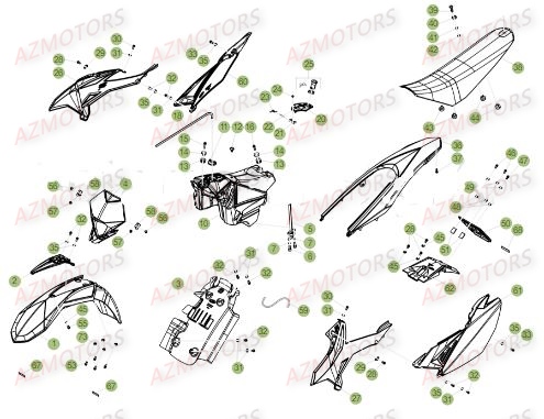 Carenages AZMOTORS PiÃ¨ces Beta RR 50 SPORT - 2017