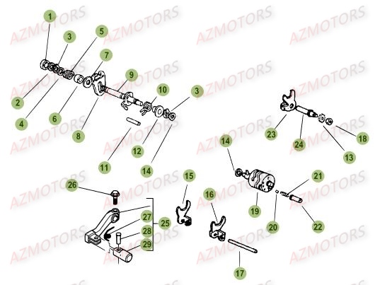 Commande Boite A Vitesses AZMOTORS PiÃ¨ces Beta RR 50 SPORT - 2017