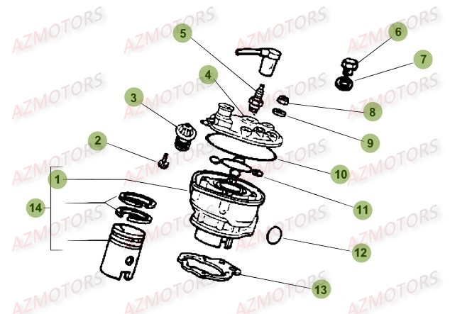 Cylindre AZMOTORS PiÃ¨ces Beta RR 50 SPORT - 2017