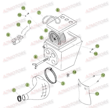 Filtre A Air AZMOTORS PiÃ¨ces Beta RR 50 SPORT - 2017