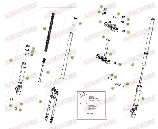 Fourche AZMOTORS PiÃ¨ces Beta RR 50 SPORT - 2017