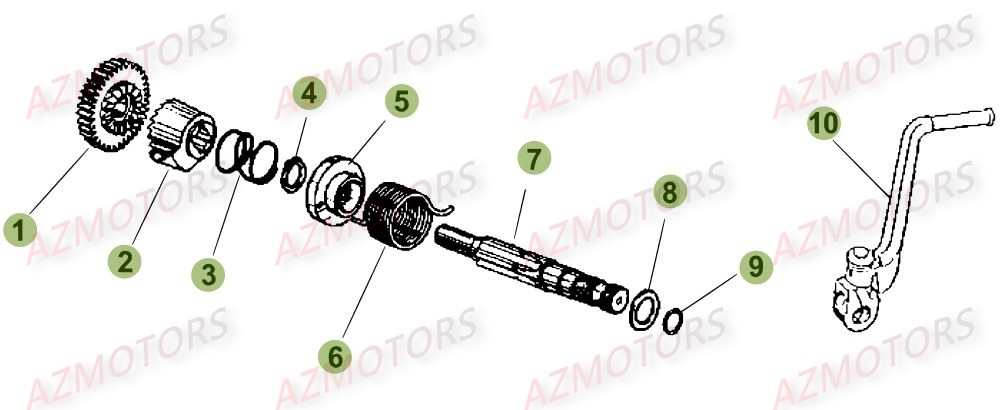 Kick Starter AZMOTORS PiÃ¨ces Beta RR 50 SPORT - 2017
