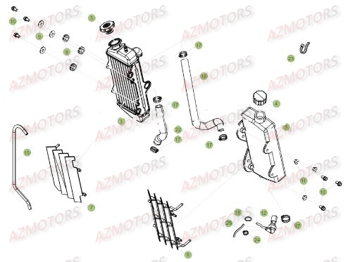 Radiateur AZMOTORS PiÃ¨ces Beta RR 50 SPORT - 2017