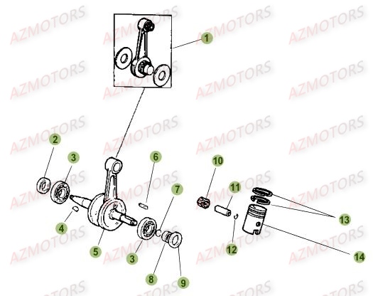 Vilebrequin AZMOTORS PiÃ¨ces Beta RR 50 SPORT - 2017