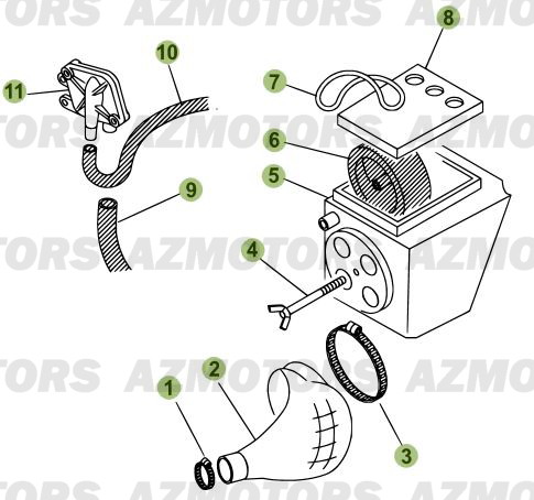 Boitier Du Filtre AZMOTORS PiÃ¨ces Beta RR 50 STANDARD - 2007-2005