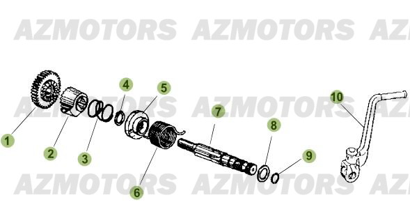 Kick   Starter AZMOTORS PiÃ¨ces Beta RR 50 STANDARD - 2007-2005