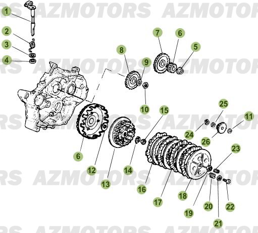 Transmission Embrayage AZMOTORS PiÃ¨ces Beta RR 50 STANDARD - 2007-2005
