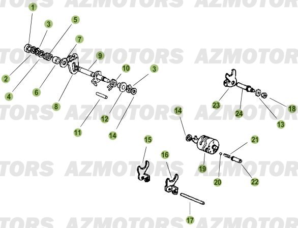 Commandes De Boite A Vitesses AZMOTORS PiÃ¨ces Beta RR 50 STANDARD - 2009-2008