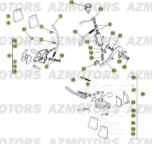 PASTILLES PINCE 25.03067/73 - BETA pour FREINS de 50-RRSTD-08