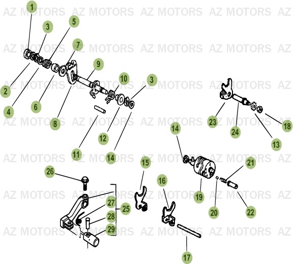 Commande Boite A Vitesses AZMOTORS PiÃ¨ces Beta RR 50 STANDARD - 2013-2012