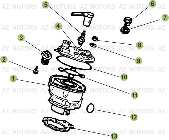 Cylindre   Culasse   Distribution AZMOTORS PiÃ¨ces Beta RR 50 STANDARD - 2013-2012