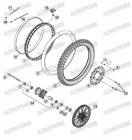 Roue Avant Du No Serie 200957 A 201251 AZMOTORS PiÃ¨ces Beta RR 50 STANDARD - 2013-2012